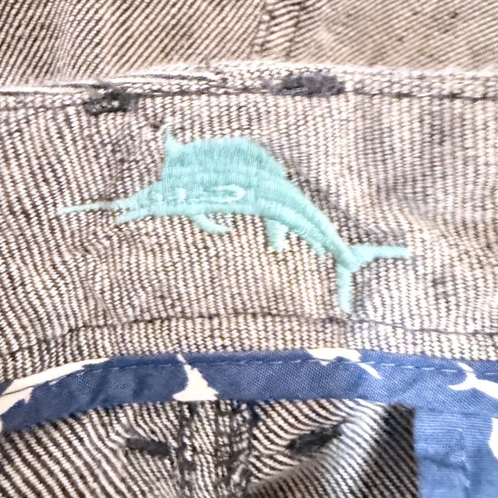 Tommy Bahama Blue Linen Blend‎ Shorts Mens Size 33 Marlin Embroidery Casual - Picture 5 of 7
